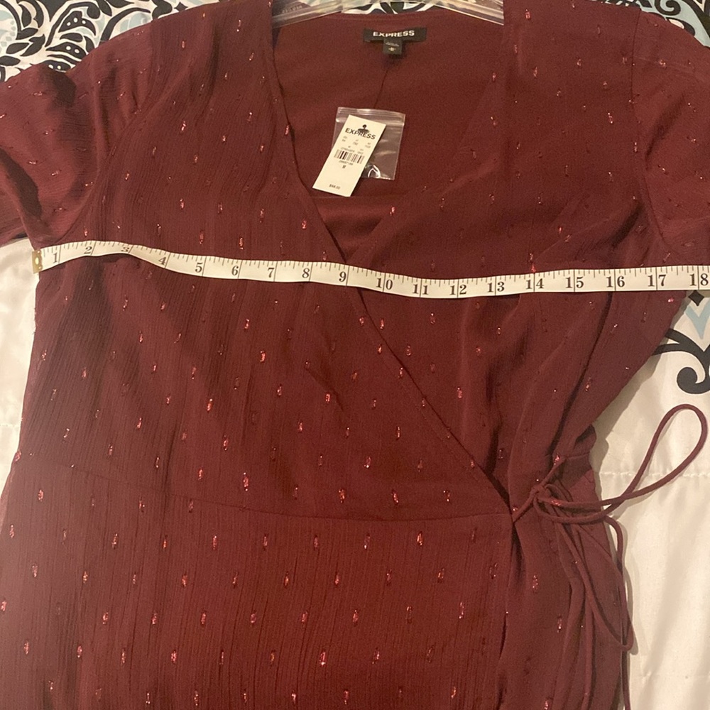 Express holiday sparkle wrap dress - Picture 10 of 12
